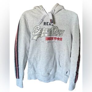 REAL SUPERDRY WOMEN SIZE 10 GRAY PULLOVER HOODIE